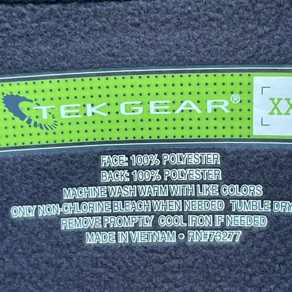 Tek Gear Mens Soft Fleece Full Zip Jacket Blue Sz XXL - Picture 6 of 9